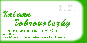kalman dobrovolszky business card